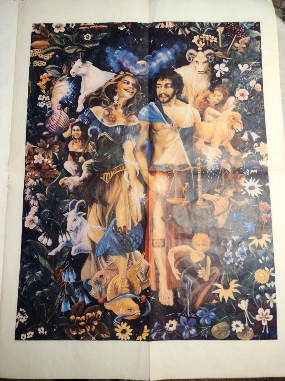 Zodiac Man And Woman Poster By Lynette Arndt Horoscopes Astrology VTG Horoscopes